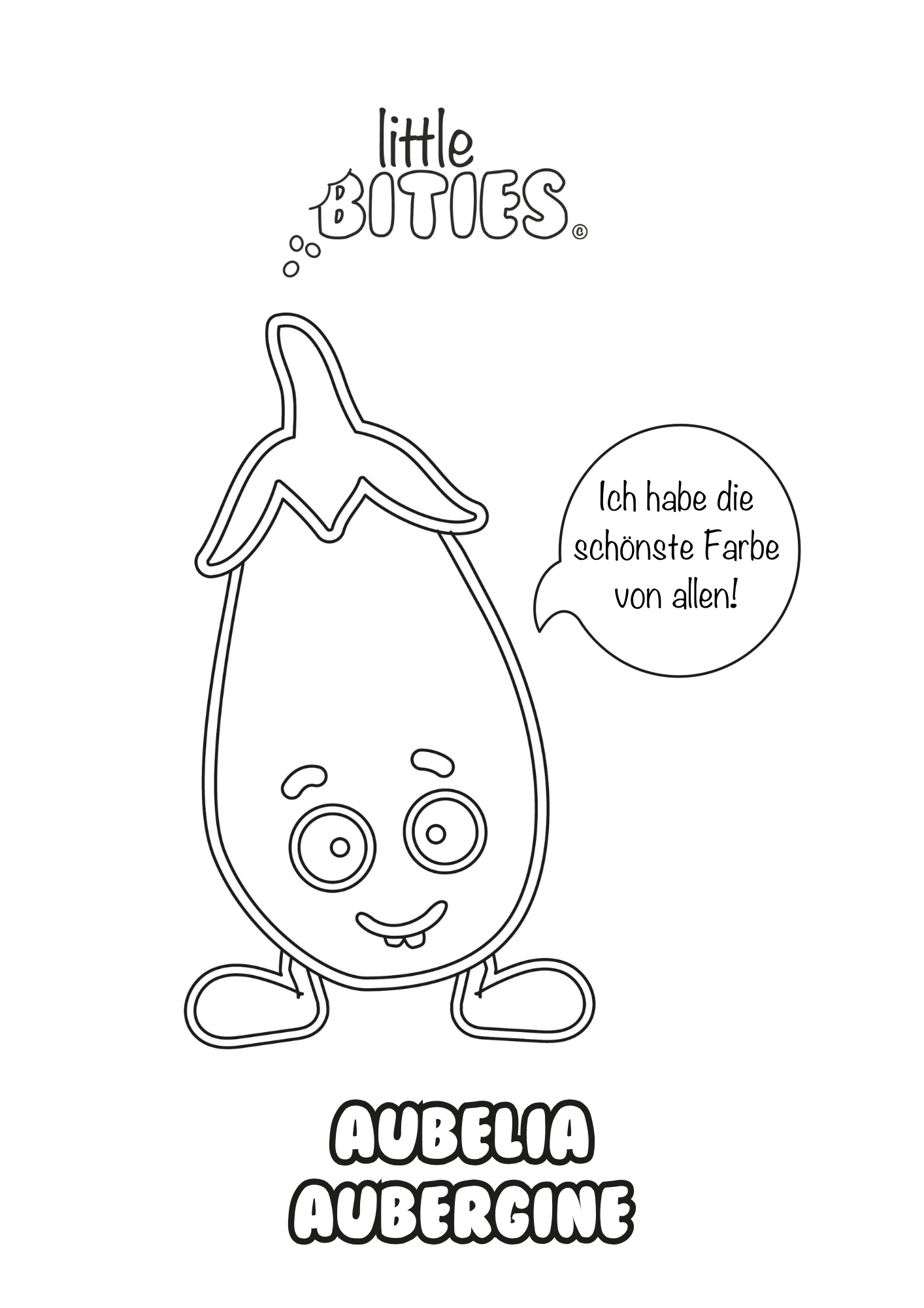 Aubelia Aubergine - Ausmalbild kostenlos