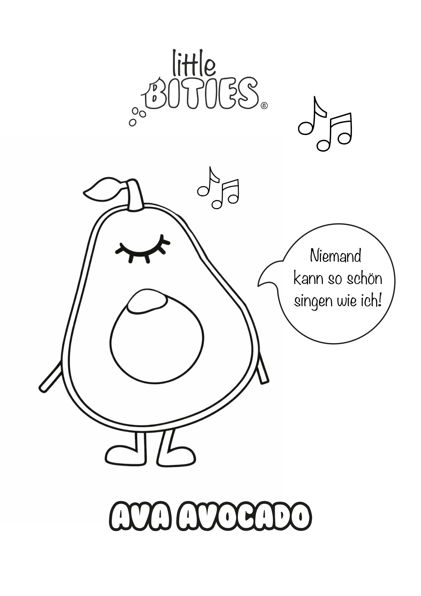 Ava Avocado - Ausmalbild kostenlos