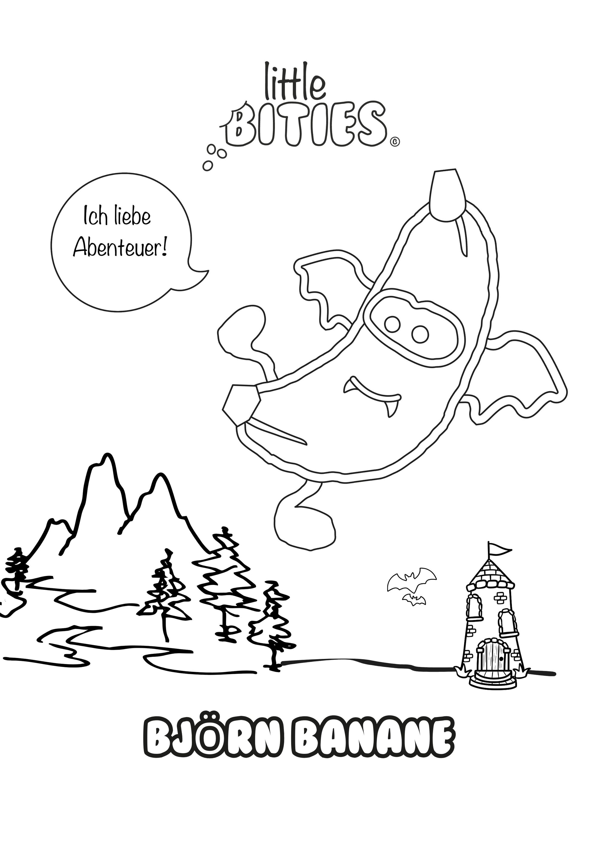 Björn Banane - Ausmalbild kostenlos