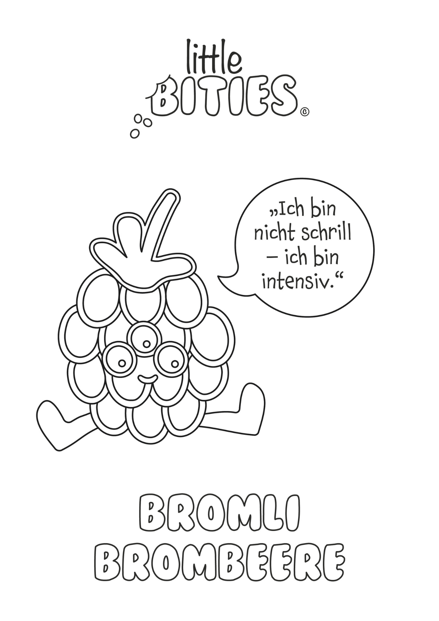 Bromli Brombeere - Ausmalbild kostenlos