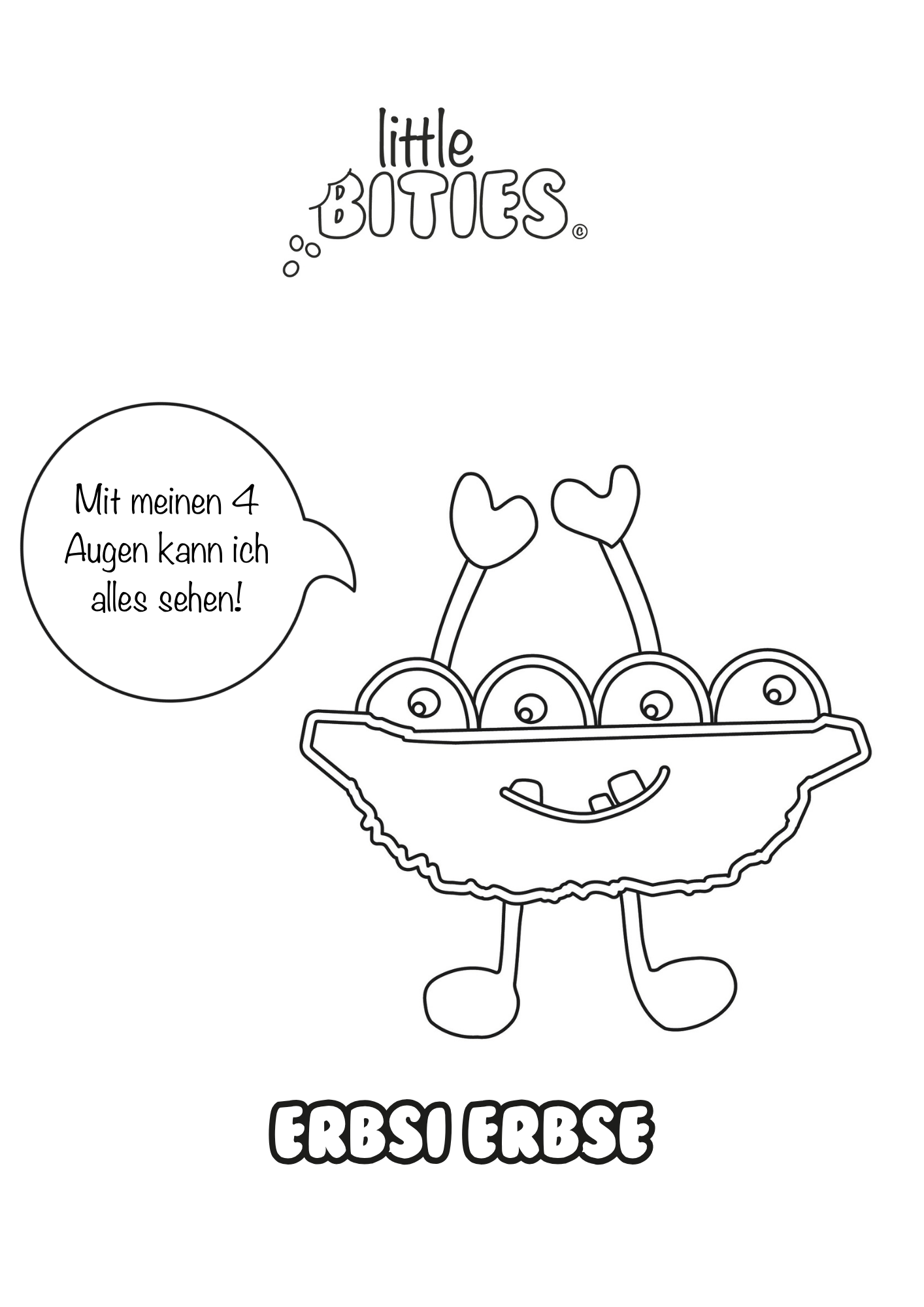 Erbsi Erbse - Ausmalbild kostenlos