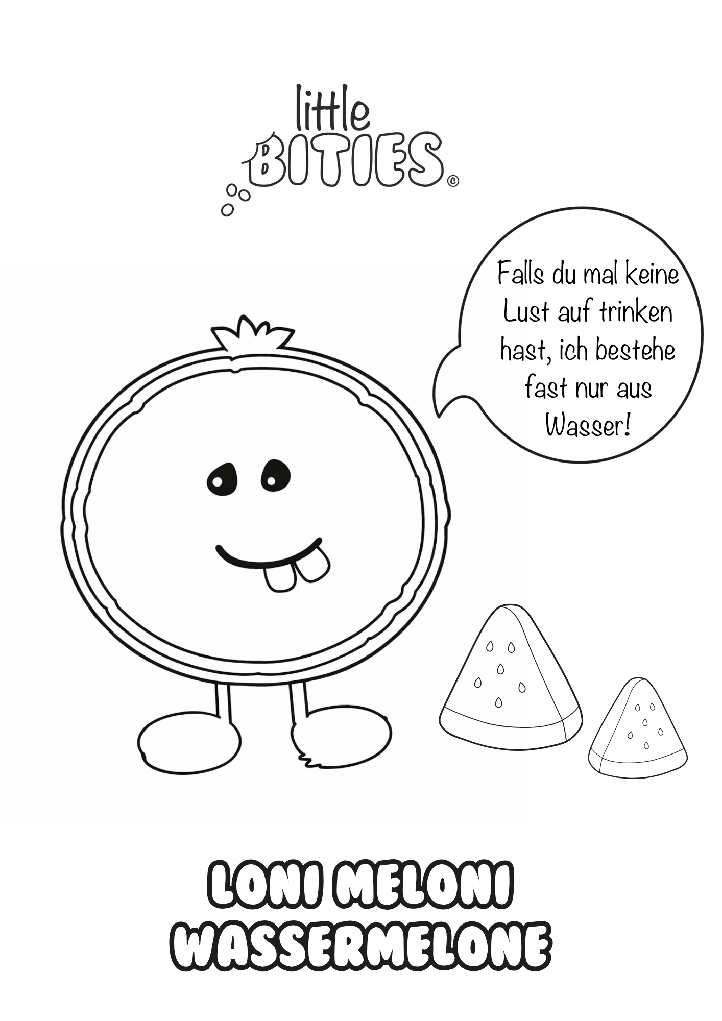 Loni Meloni Wassermelone - Ausmalbild kostenlos