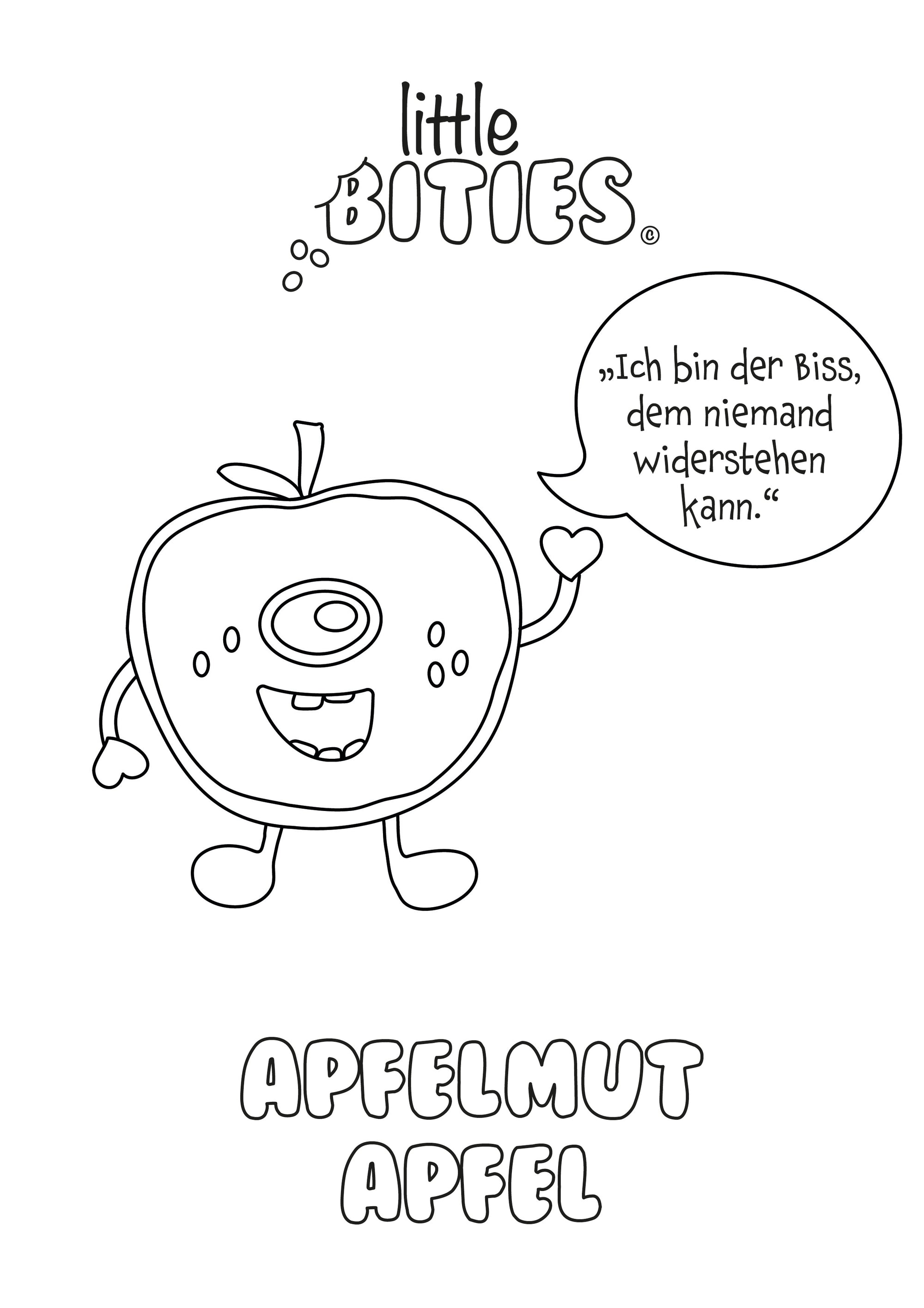 Apfelmut Apfel - Ausmalbild kostenlos