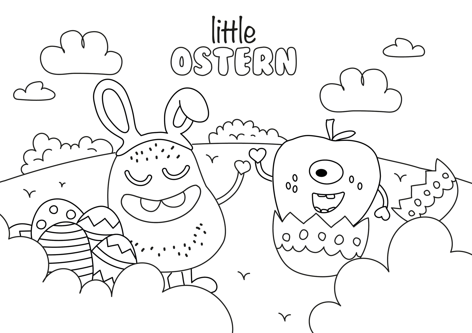 little Ostern - Ausmalbild kostenlos