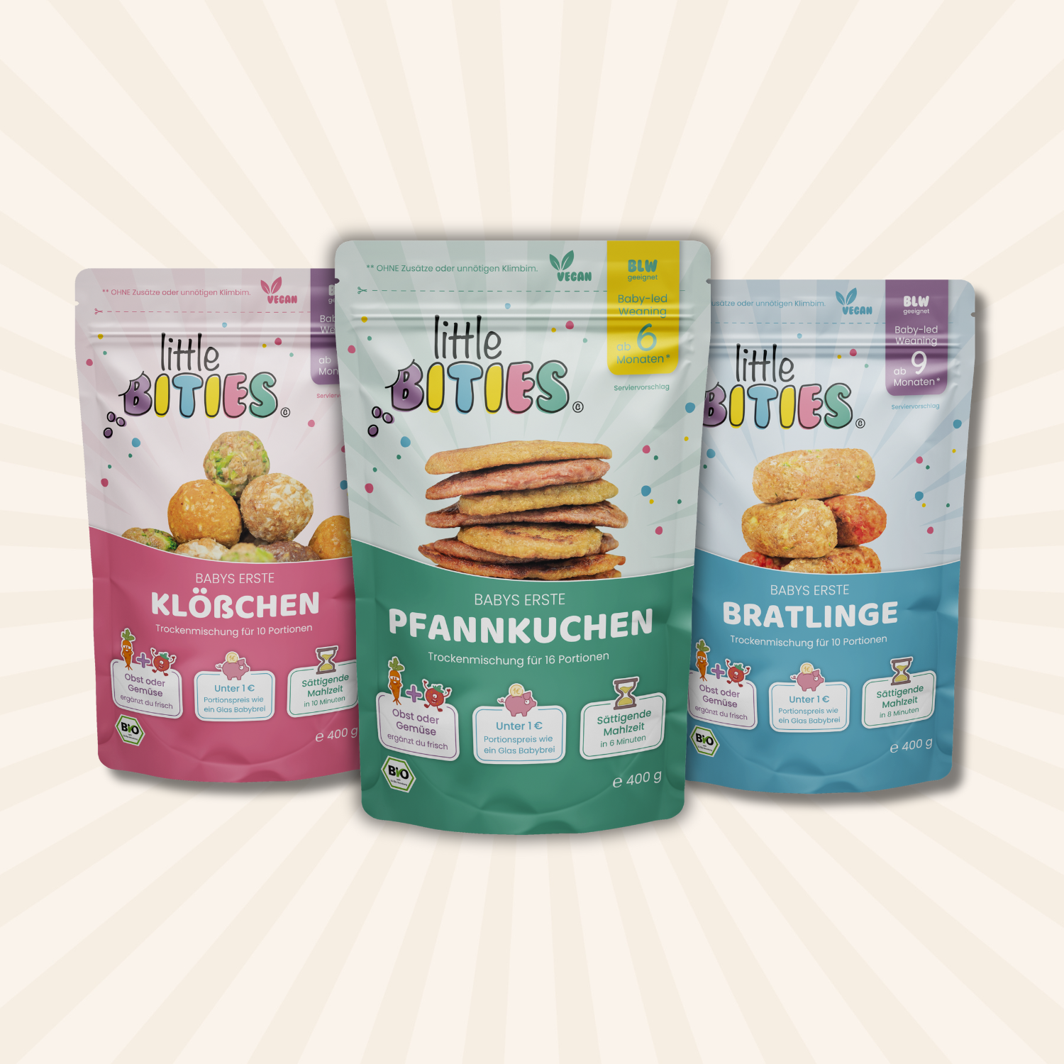 Starter Set für Babys – Pfannkuchen, Klößchen & Bratlinge als Trockenmischung